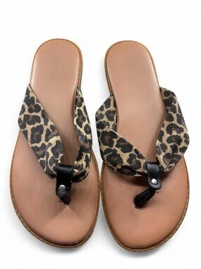 torrid Leopard Print Thong Sandals - Black & Tan